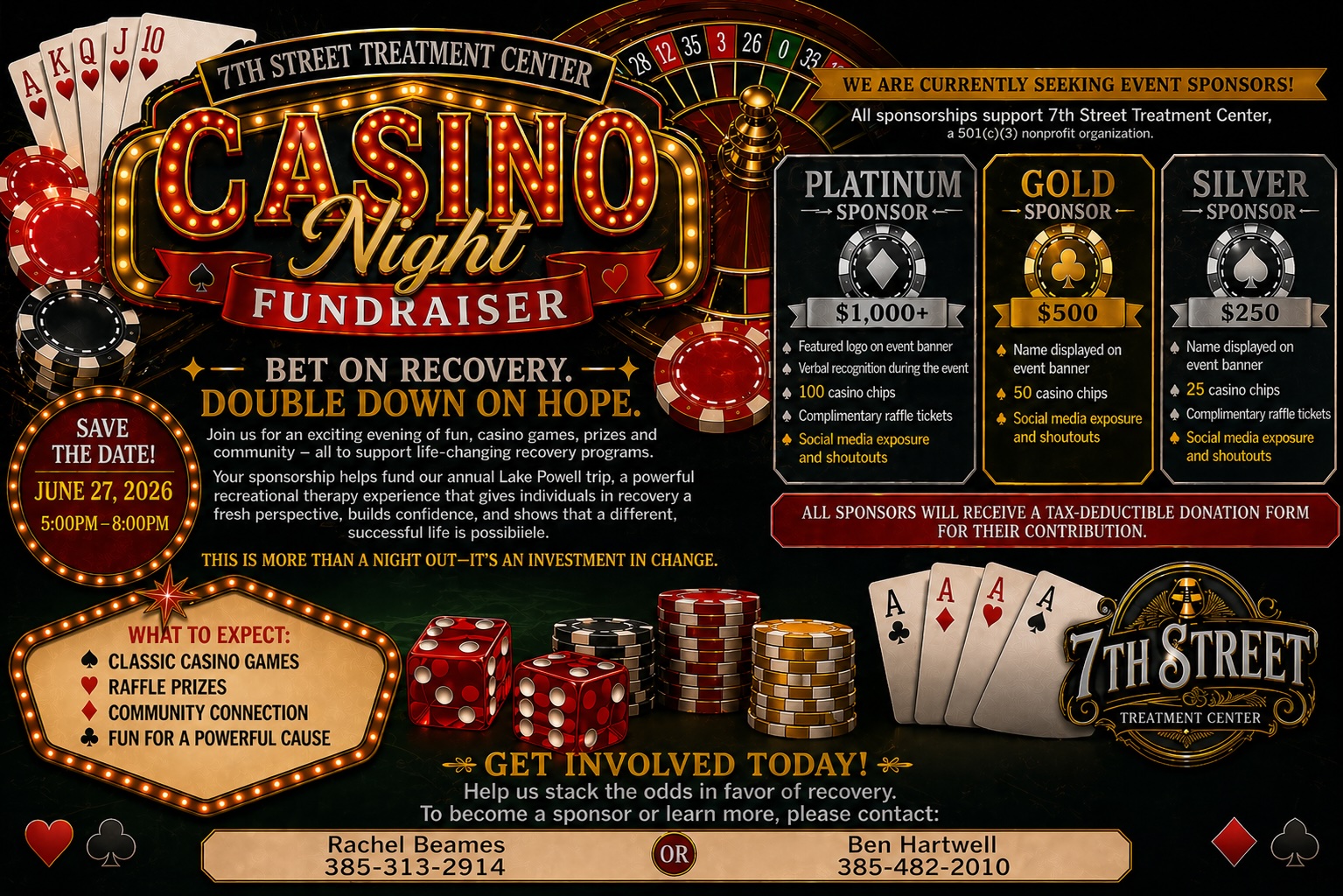 7th Street - Casino Night Fundraiser- June 27, 2026 - 5pm-8pm